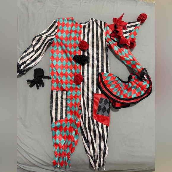 Spirit Trickster Clown Costume for Kids - Red, Blue, Black - Picture 2 of 2